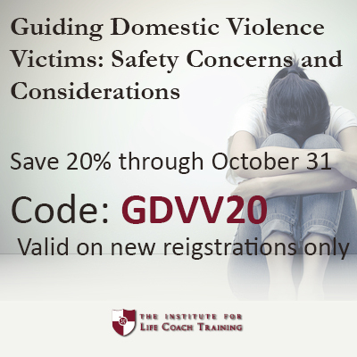 Guiding Domestic Violence Victims: Safety Concerns and Considerations. Save 20% during October with code GDVV20. Valid on new registrations only.